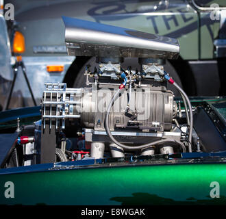 Eine Nahaufnahme von einem Hot-Rod-Motor bei Bathurst, Australien Stockfoto