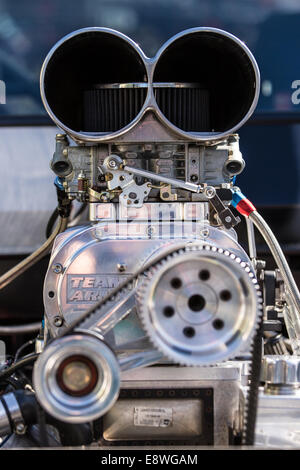 Eine Nahaufnahme von einem Hot-Rod-Motor bei Bathurst, Australien Stockfoto