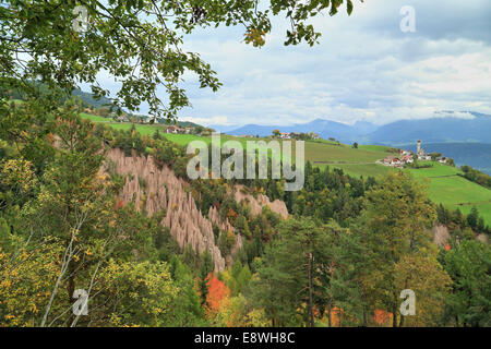 Rittner Erdpyramiden in der Nähe von Bozen/Bolzano, Italien Stockfoto