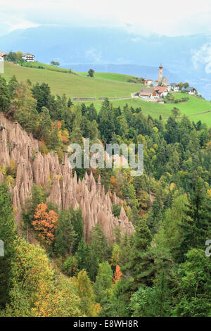 Rittner Erdpyramiden in der Nähe von Bozen/Bolzano, Italien Stockfoto