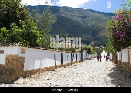 Die koloniale Stadt von Villa de Leyva, Kolumbien Stockfoto
