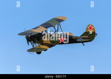 Polikarpov Po2 - 30er Jahre russische Doppeldecker Stockfoto