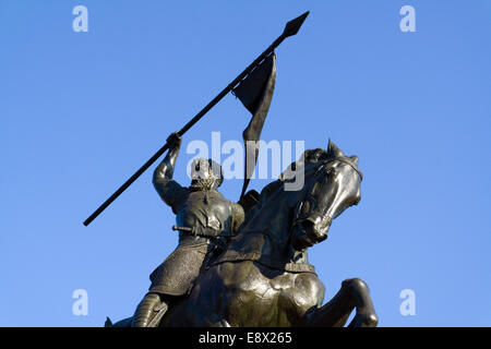 Statue von Rodrigo Díaz de Vivar El Cid Campeador geformt durch Anna Hyatt Vaugh Huntington in Sevilla, Andalusien, Spanien Stockfoto