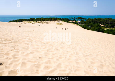 Frankreich, La Teste-de-Buch, d ' Arcachon. Dune du Pilat, die höchste Sanddüne Europas. Stockfoto