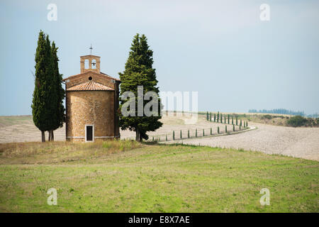 Kapelle der heiligen Madonna Vitaleta in San Quirico d ' Orcia, Toskana, Italien Stockfoto