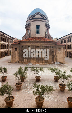 Hof und Kapelle von La Vieille charite in Marseille, Frankreich. Stockfoto