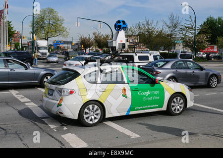 Google Street View Zuordnung Fahrzeug im Pkw-Verkehr, Vancouver, b.c., Kanada Stockfoto