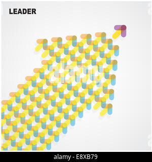 Abstrakte farbige Hintergrund mit arrows.leader Symbol. Stockfoto