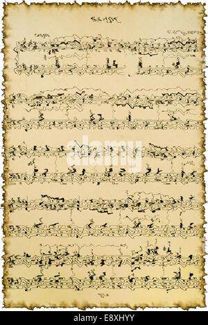 Fragment des Blattes mit Musik Stockfoto