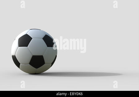 Fußball auf weißem Hintergrund Stockfoto