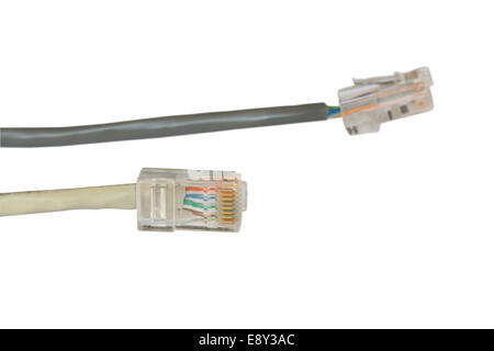 Zwei Computer-Netzwerk-Kabel Stockfoto