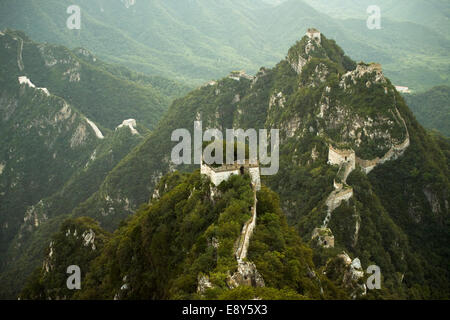 Jiankou große Mauer China steile Berge Stockfoto