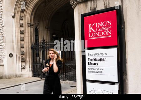 Des Königs Strang Hochschulcampus Eingang, London, UK Stockfoto