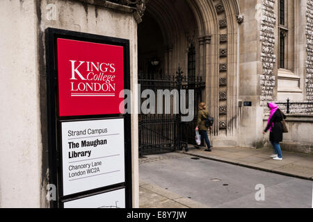 Des Königs Strang Hochschulcampus Eingang, London, UK Stockfoto