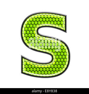 Abstrakt 3d Buchstaben mit Reptil Hautstruktur - S Stockfoto