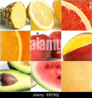 Bunte Obst-collage Stockfoto