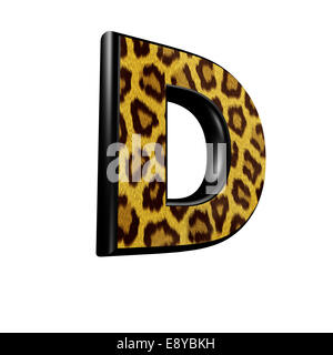 3D Buchstaben mit Panther Haut Textur - D Stockfoto