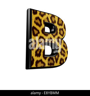 3D Buchstaben mit Panther Haut Textur - B Stockfoto