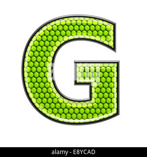 Abstrakt 3d Buchstaben mit Reptil Hautstruktur - G Stockfoto
