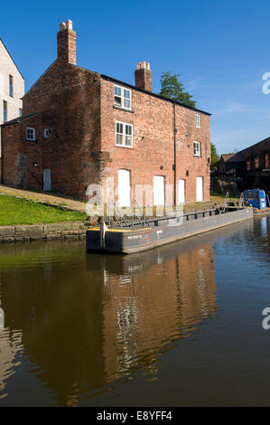 Ehemaligen Schleusenwärter Ferienhaus am Ashton Canal, neue Islington, Ancoats, Manchester, England, UK. Stockfoto