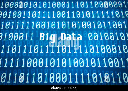 Binär-Code mit dem Wort Big Data in der Mitte Stockfoto