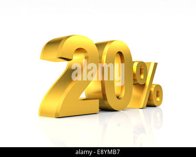 goldene 20 Rabatt 3d Hintergrundbild Stockfoto