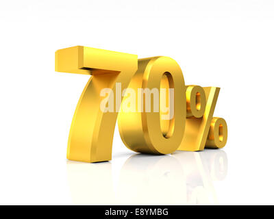 goldenen 70 Rabatt 3d Hintergrundbild Stockfoto