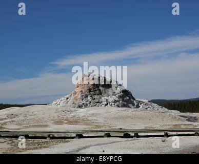 White Dome Geyser, auffällige Kegel-Typ Geysir, in der unteren Geysir-Becken im Yellowstone-Nationalpark Stockfoto