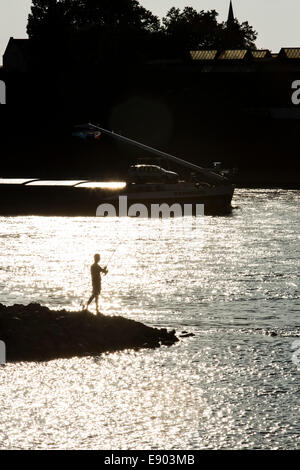 Europas größter Binnenhafen, Duisburg-Ruhrort, Rhein, Stockfoto