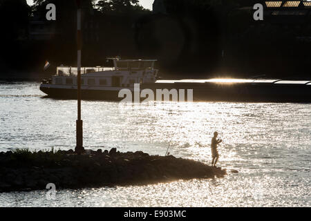 Europas größter Binnenhafen, Duisburg-Ruhrort, Rhein, Stockfoto