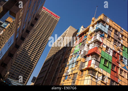 JOHANNESBURG, Südafrika - Transnet Gebäude und andere Wolkenkratzer in der Innenstadt entfernt. Stockfoto