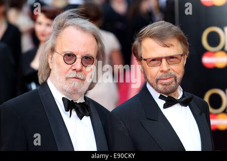 Laurence Olivier Awards 2014 statt an der Königlichen Opernhaus - Ankünfte mit: Benny Andersson, Björn Ulvaeus, ABBA wo: London, Vereinigtes Königreich bei: 13. April 2014 Stockfoto