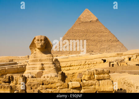 Sphynx Khafre Giza Pyramiden Classic Stockfoto