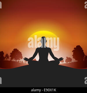 Yoga im Sonnenlicht Stockfoto