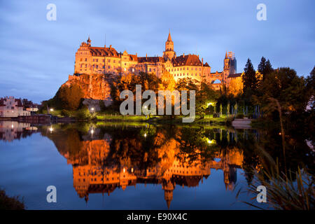 Schloss Sigmaringen, Fürstenschloss für den Fürsten von Hohenzollern-Sigmaringen in Sigmaringen, Baden-Württemberg, Deutschland Stockfoto