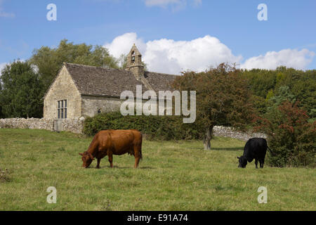 St. Oswald Kirche, Widford, in der Nähe von Burford, Cotswolds, Oxfordshire, England, Vereinigtes Königreich, Europa Stockfoto