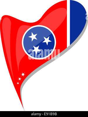 Tennessee Flagge Taste Herzform. Stockfoto