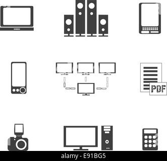 digitale Medien Elektronik Geräte Symbole Stockfoto