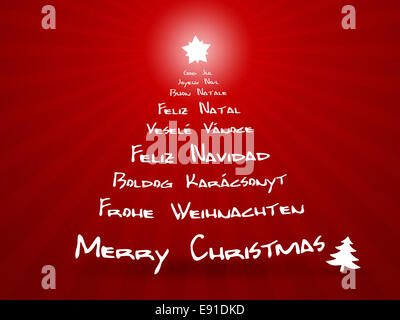 Frohe Weihnachten in verschiedenen Sprachen Stockfoto