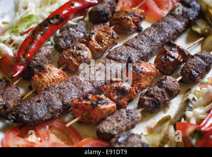 Auswahl an traditionellen türkischen kebab Stockfoto