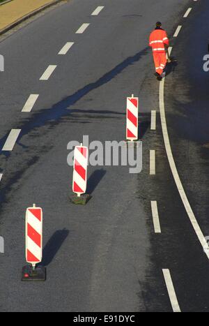 Straße gesperrt Stockfoto