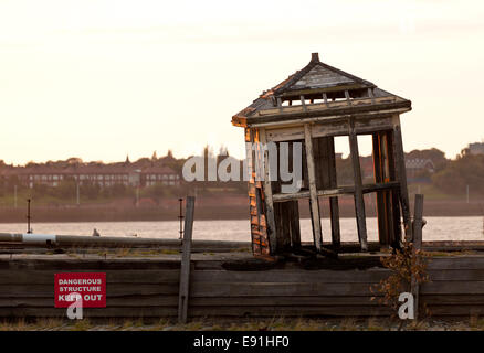 Alte verlassene Hütte von Mersey Stockfoto