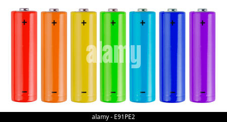 Regenbogen-Batterien Stockfoto