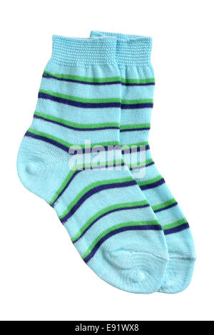 Paar Kinder Streifen Socken Stockfoto