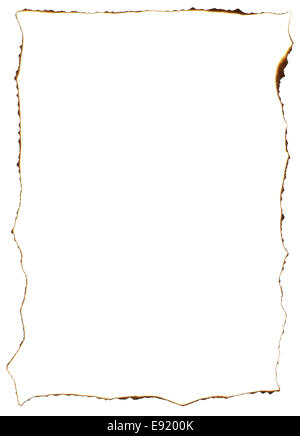 Rahmen des verbrannten Ränder auf altes Papier Stockfoto