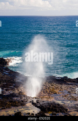 Spouting Horn aus Poipu auf Kauai Stockfoto