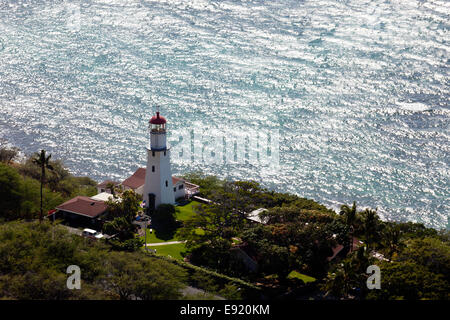 Leuchtturm an der Küste von Waikiki auf Hawaii Stockfoto