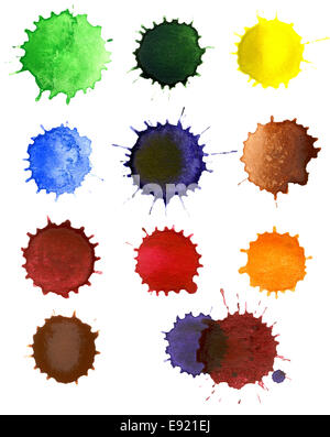 Abstrakte Hand gezeichnete Aquarell Tropfen Stockfoto