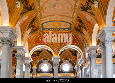 Decke der Kongressbibliothek in Washington, D.C. Stockfoto