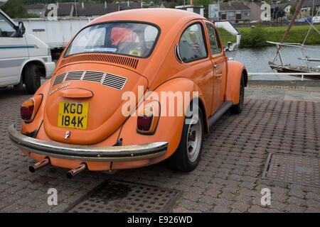 1971 orange VW Käfer motor Auto Stornaway äußeren Hebriden Schottland Stockfoto